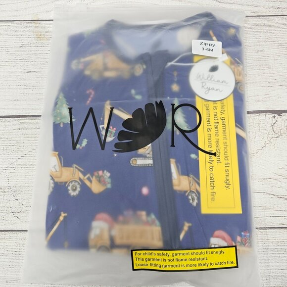 NEW!!! William & Ryan Baby Boy Bamboo Christmas Construction Zippy Size 3-6 mont - Picture 1 of 3